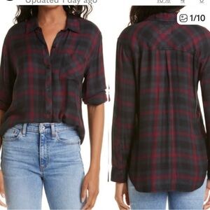Rails Hunter Scarlet Ash Black Button Down Top